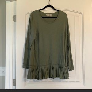 LOGO LORI GOLDSTEIN Cotton Slub  Tunic top Large